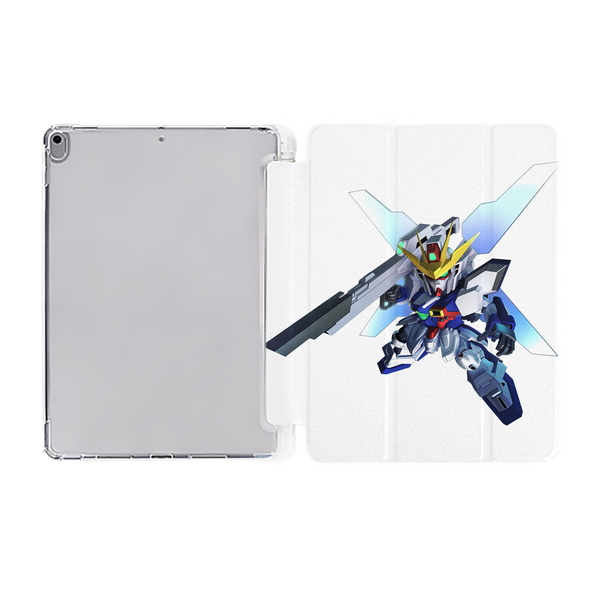 （画像用） 機動戦士ガンダム Mobile Suit Gundam IPad ケース ペン収納付き 三つ折りスタンド PUレザー×シリコン 対応機種9.5/10.5/10.9インチ